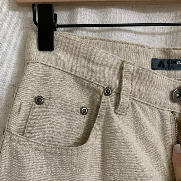 Liz Claiborne Wear Linen Cotton Straight Leg Vintage High Rise Trousers - Picture 6 of 6